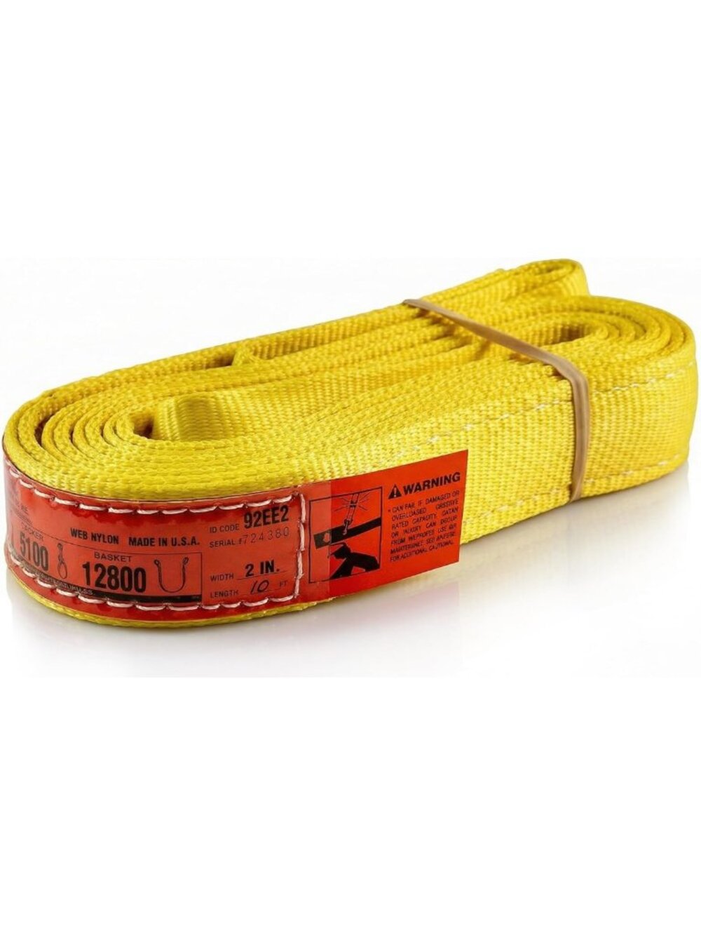 Heavy Duty 2" Nylon Lifting Sling, 4' to 20' Lengths, 6,400 lbs Capacity, Eye
